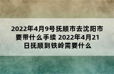 2022年4月9号抚顺市去沈阳市要带什么手续 2022年4月21日抚顺到铁岭需要什么